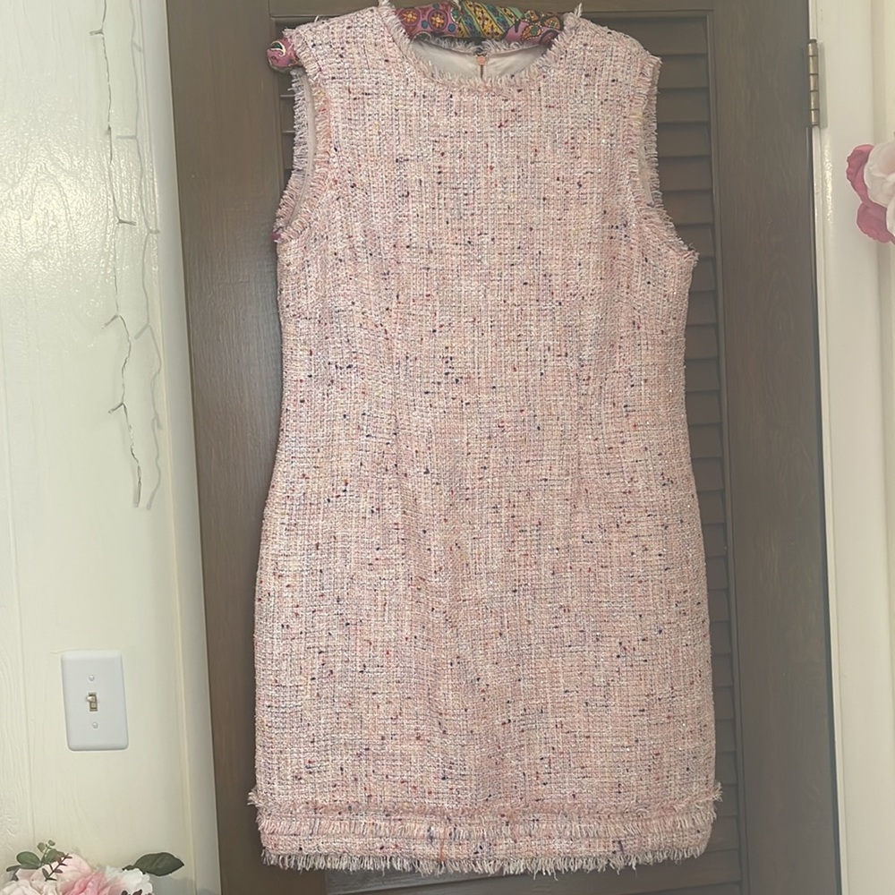 Kate Spade Tweed Dress, Size L, Pink